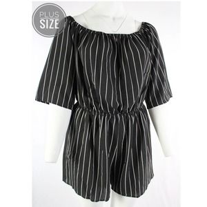 Striped Shorts Romper